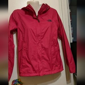 Tnf windbreaker jacket pink hooded logo the north face nylon